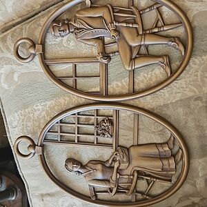 Colonial Silhouettes Wall Plaques mid-century made